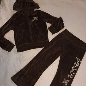Little girls sz 6/6x two piece brown loungewear
